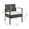 Manhattan Comfort Noli  Steel Rattan 4-Piece Patio Conversation Set with Cushions in Cream OD-CV007-CR - alternate 7